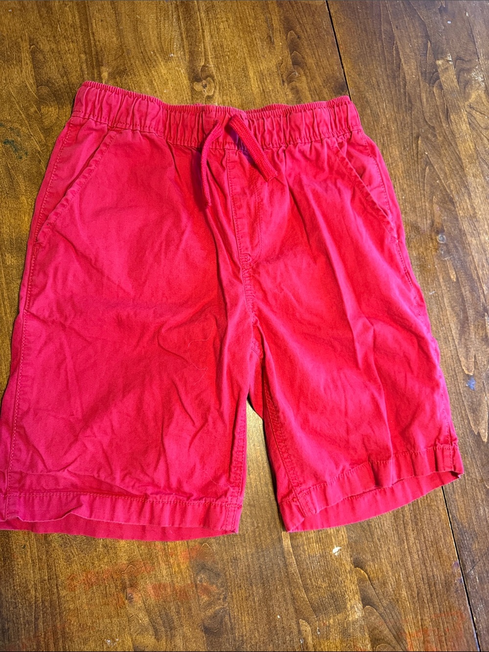 Boys Red Drawstring Casual Shorts